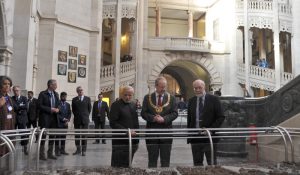 Indian Prime Minister Narendra Modi with the Mayor of H annover, Germany, Mr. Stefan Schostok, in Hannover, Germany on April 12, 2015.