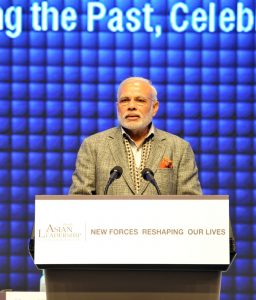 Indian Prime Minister Narendra Modi addressing at the 6th Asian Leadership Conference, in Seoul, South Korea on May 19, 2015.