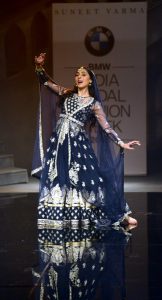 Pernia Qureshi at Suneet Varma’s show. Photo: IANS
