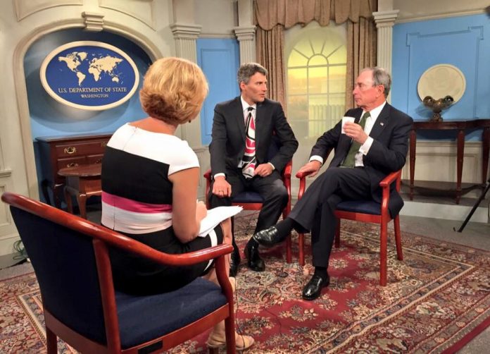On climate change, it's time for bold commitments - Mayor Gregor Robertson with UN Special Envoy Michael Bloomberg at the U.S. Department of State