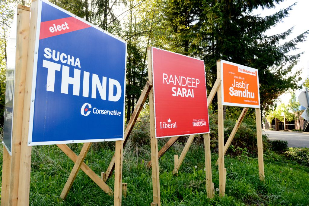 Surrey-Centre riding hoardings Photo: Ray Hudson