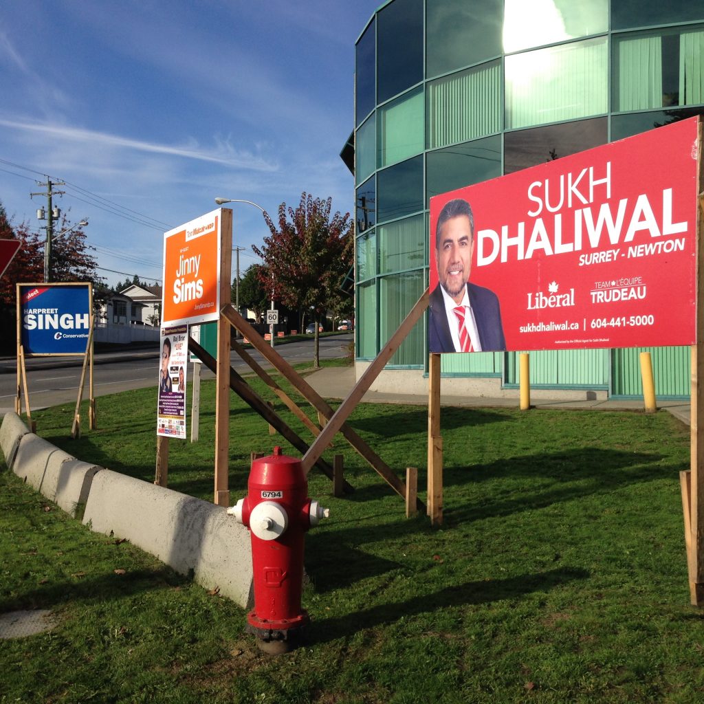 Surrey-Newton riding hoardings