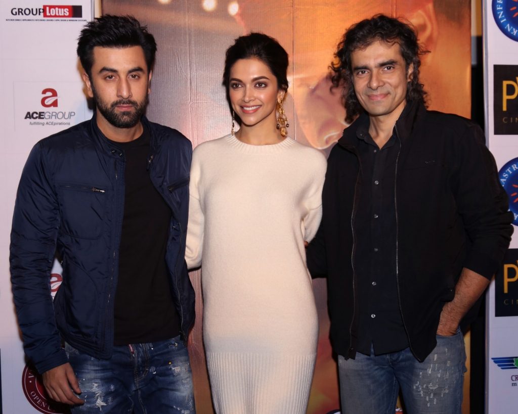New Delhi: Filmmaker Imtiaz Ali with actors Deepika Padukone and Ranbir Kapoor during a press conference to promote their upcoming film "Tamasha" in New Delhi, on Nov 23, 2015. (Photo: Amlan Paliwal/IANS)
