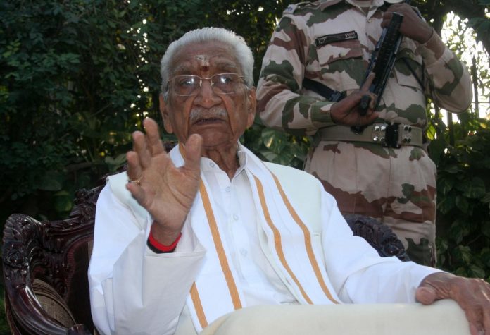 Vishwa Hindu Parishad (VHP) leader Ashok Singhal breathed his last in a Gurgaon hospital at 2.20 pm on Nov 17, 2015. (File Photo: IANS)