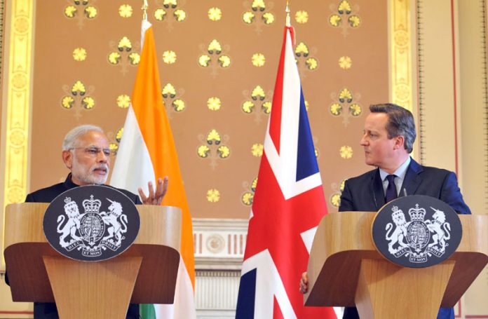 Modi with David Cameron in UK