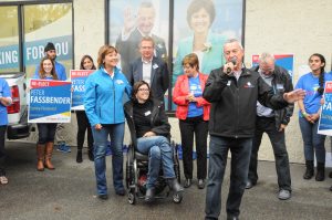 Premier Christy Clark and MLA Peter Fassbender. Photo: Ray Hudson.