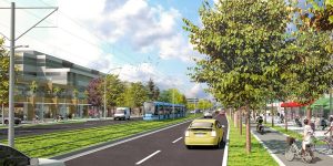 Artist’s rendition of the LRT in the Central City area, from Surrey.ca “The Vision.”