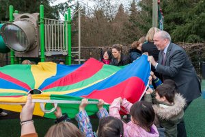 Premier John Horgan visits Douglas College Early Childhood Education Society.